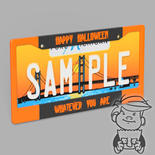 happy halloween - license plate cover usa license plate plate cover license license plate cover halloween funny halloween naughty  3d print model - Mito3D