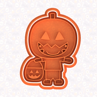 happy halloween costumes cookie cutter 4 mold cartoon holiday cute zombie death costume 3d print model - Mito3D