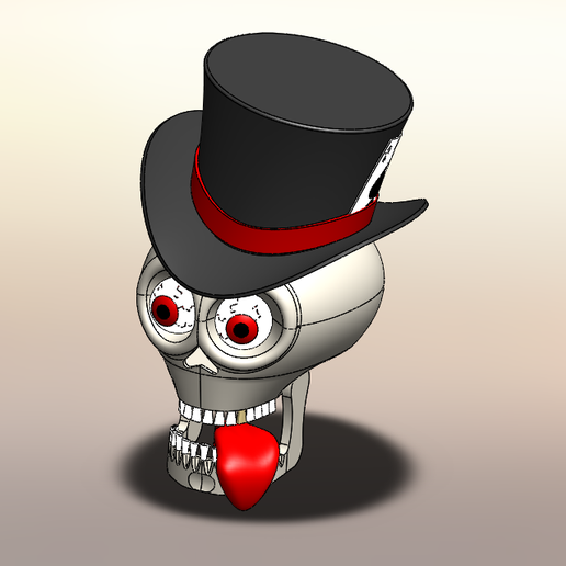 happy halloween skull assembly 3D print model - Mito3D