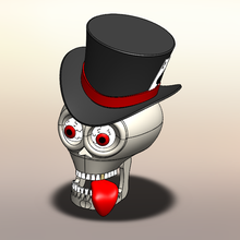 contento Halloween cranio assemblaggio 3d print model - Mito3D