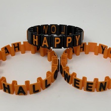 happy halloween etwas dehnbar Armband Schmuck Armbänder 3d print model - Mito3D