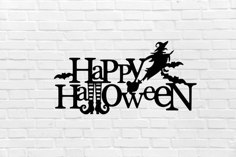 happy halloween wall decoration witch scary cemetery decor mural art sculpture ornamentation home interior design furniture cool elegant 3d print model - Mito3D