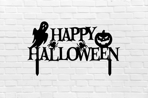 happy halloween wall decoration witch scary cemetery decor mural art sculpture ornamentation home interior design furniture cool elegant 3d print model - Mito3D
