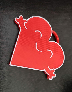 happy keychain heart 3d print model - Mito3D