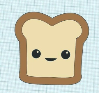 glücklich Brot Toast Kunst 3d print model - Mito3D