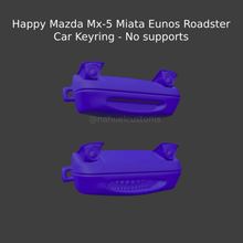 happy mazda mx-5 miata eunos roadster - car keyring supports collectible model hobby retro classic vintage custom key ring jdm mx5 sport drift japan support fun gift 3d print model - Mito3D