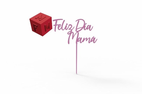 happy mother's day cake topper caketopper decoration birthday today 3d print model - Mito3D