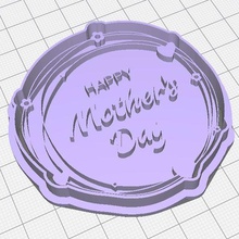 heureux mère journée biscuit mignon embosseur 3d print model - Mito3D