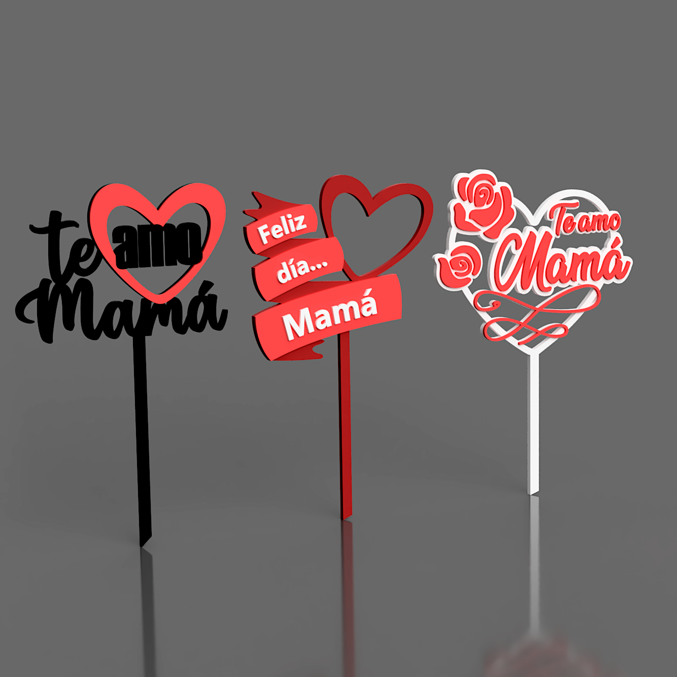 contento madre día toppers amor ollas suculentas ornamento mamá 3D print model - Mito3D