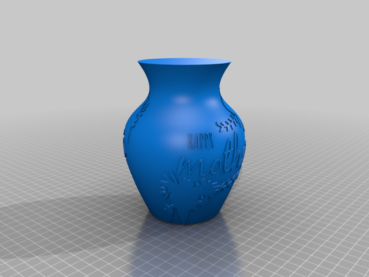 happy mother's day vase home flower mothersday mothers decor decoration deco home 3d print model - Mito3D