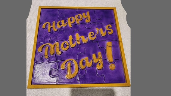 heureux mères journée scie sauteuse puzzle Jeu 3d print model - Mito3D