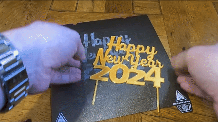 mutlu yeni yıl kek topper çeşitli 2024 kutlama dekorasyon 3d print model - Mito3D