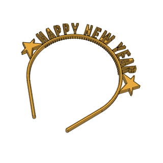 happy new year headband headband diadem headband year new happy new year 2023  3d print model - Mito3D