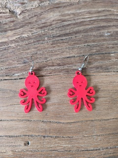 happy octopus earrings Jewelry simple jewelry earring marine ocean fashion wearable red charm women 3d print model - Mito3D