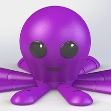 happy sad articulated octopus game flexi printed article flexible arms pulp 3d print model - Mito3D