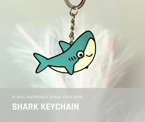 happy shark keychain fashion cute 3d print model - Mito3D