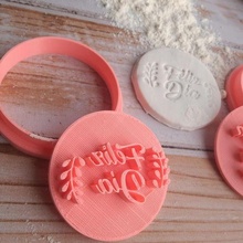 happy stamp cutter deco cookies ceramics cutting cut seal kitchen day bakery 3d print model - Mito3D