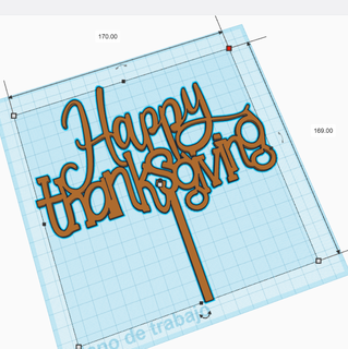 happy thanksgiving cake topper family celebration 3d print model - Mito3D