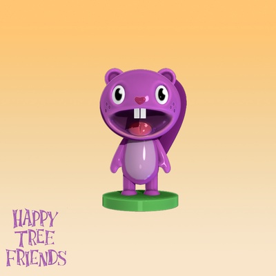 contento árbol amigos dentudo arte oso animales lindo htf animación cifras 3d print model - Mito3D