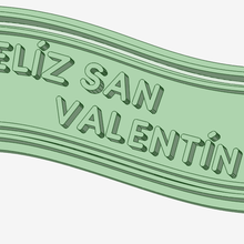 glücklich Valentinstag Wimpel Plätzchen Cutter Banner Werkzeug Heilige valent 3d print model - Mito3D