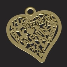 felice san valentino cuore pendente moda amore valentin ciondolo di 3d print model - Mito3D