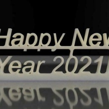 happy year 2021 3d print model home printable celebration new decoration 3d print model - Mito3D