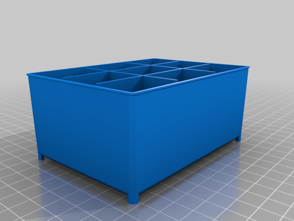 port cargaison petit pièces espace rangement poubelle plateaux 3x3 personnalisé organisation 3d print model - Mito3D