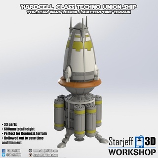 hardcell class techno union starship star wars legion & shatterpoint terrain wargame land building 3d print model - Mito3D
