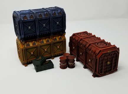 hardly contain warhammer 40k wh40k space marine imperium armored armoured container terrain barrel ammo crate 3d print model - Mito3D