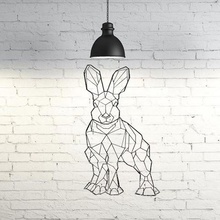 2d hare duvar heykel sanat hayvan dekor dekorasyon 3d print model - Mito3D
