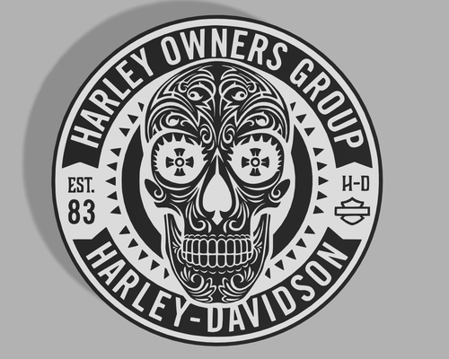 harley-davidson - harley owners group coaster 3d print model - Mito3D