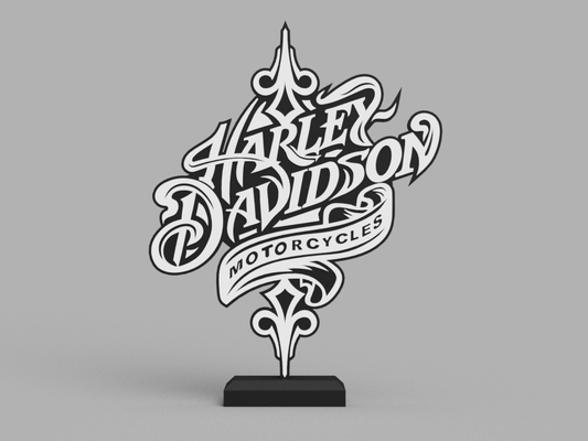 harley-davidson - sign stand harley 3d print model - Mito3D