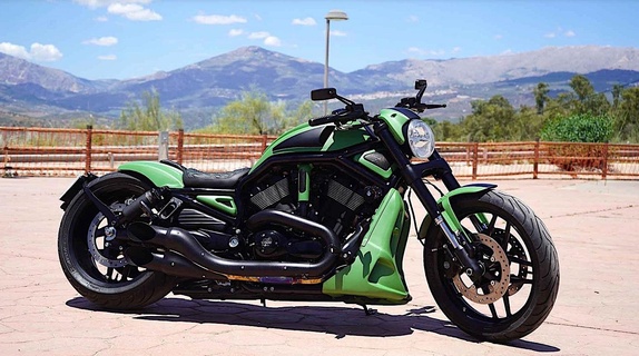 harley davidson vrod 260bg personalizado bicicleta moto motocicleta vehículo ruedas motociclista deporte moto pandilla proscrito angeles retro 3d print model - Mito3D