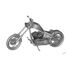 harley moto chopper divers moteur de modèle l'échelle 3d print model - Mito3D