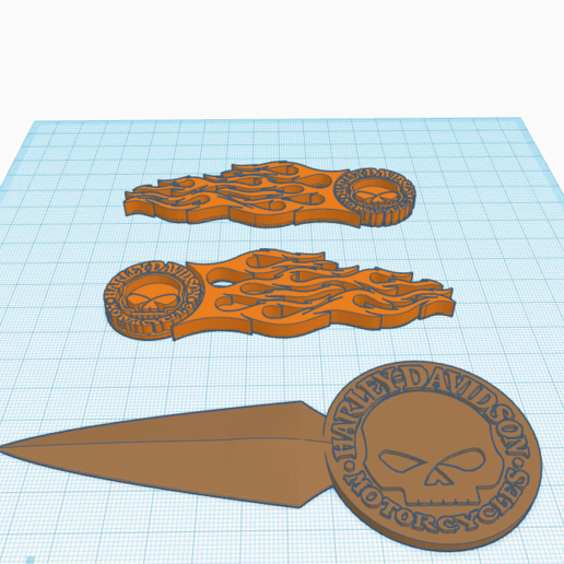 harley logo d avvolgono letter opener 3 1 stl vari coltello art davidson lettore cutter auto moto la decorazione adesivo il 3D print model - Mito3D