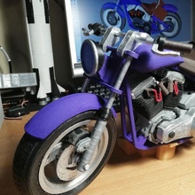 Harley davidson arte moto bicicletta motociclista 3d print model - Mito3D