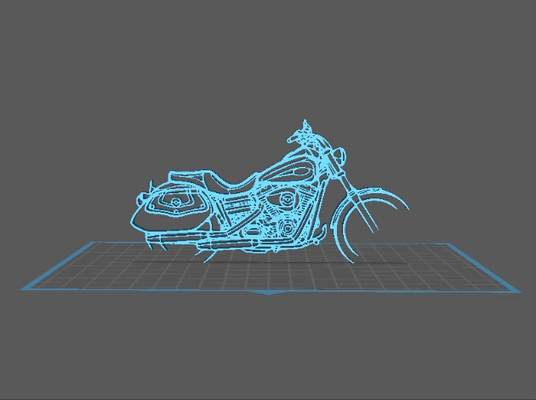 harley davidson dyna cavaleiro moto silhueta mod le 3d impressão l lance coleção projeto cadeau 3d print model - Mito3D