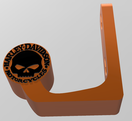harley davidson 2 helm mauer halterung unterstützung 3d print model - Mito3D