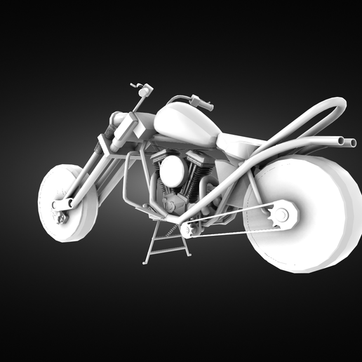 harley davidson chopper motorcycle 3D print model - Mito3D