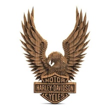 Harley Davidson cnc 8 águila firmar logo Arte motociclista motocicleta artcam aspirar alivio 3d print model - Mito3D