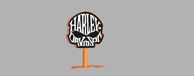 Harley Davidson guindaste luminária motocicleta marca logotipo motociclista decoração brilhante luzes crânio ossos cruzados 3d print model - Mito3D