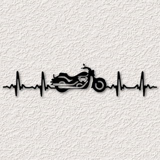 Harley davidson battito cardiaco parete arte motociclo arredamento 2d davisson bicicletta motociclista cavaliere logo cartello box auto uomo grotta moto sport casa Basso poli 3d print model - Mito3D