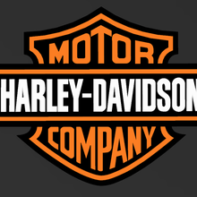 Harley Davidson logo art moto johnny halliday 3d print model - Mito3D