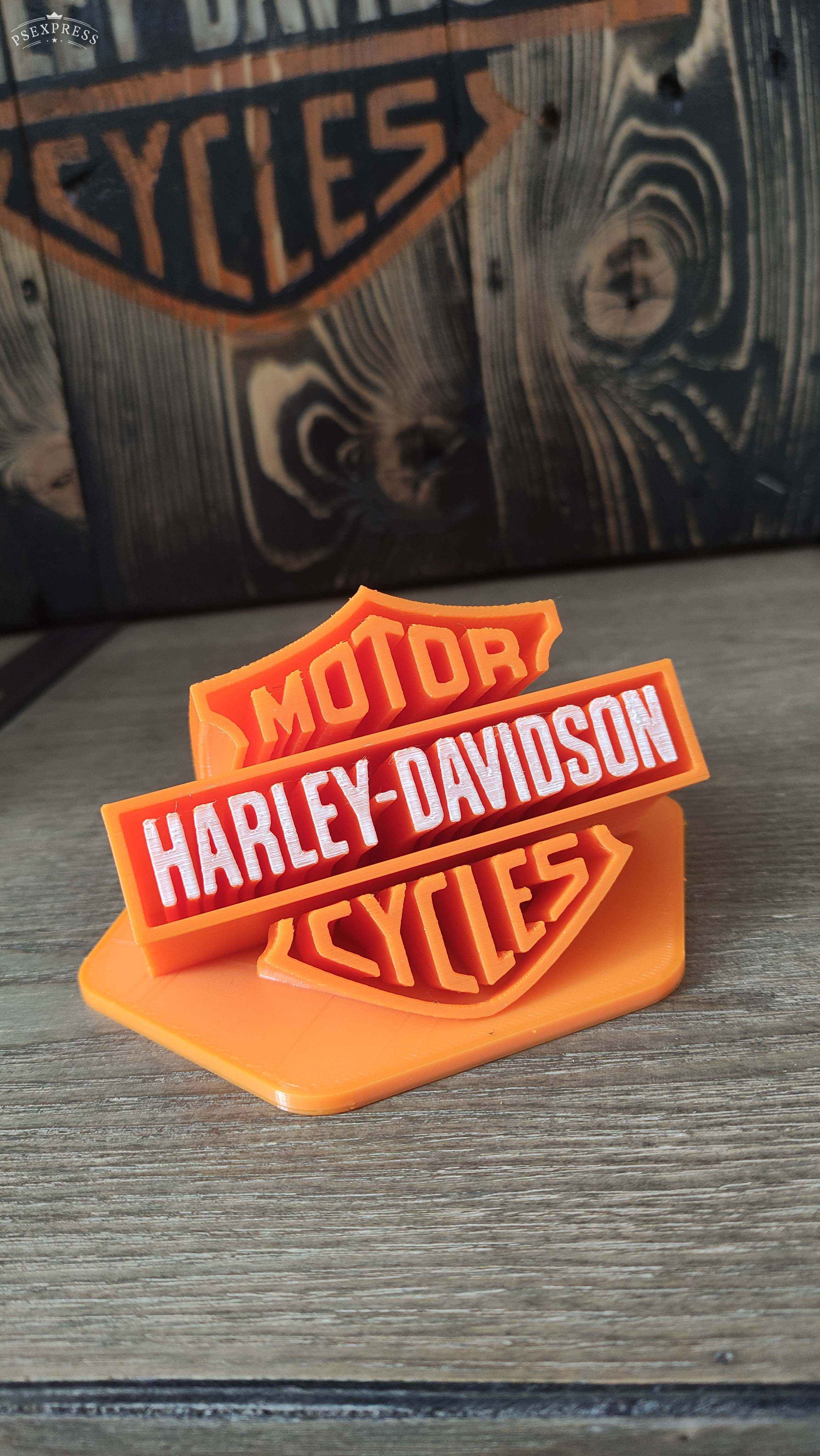 Harley Davidson logotipo motociclista motocicleta emblema crânio 3D print model - Mito3D