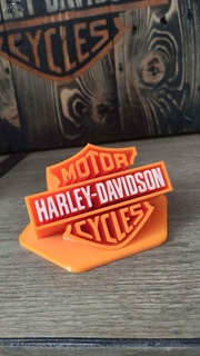 Harley davidson logo motociclista motociclo embleme cranio 3d print model - Mito3D