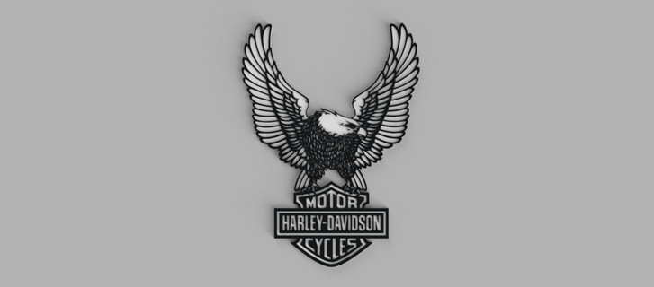 harley davidson logo eagle wall chart 3d print model - Mito3D
