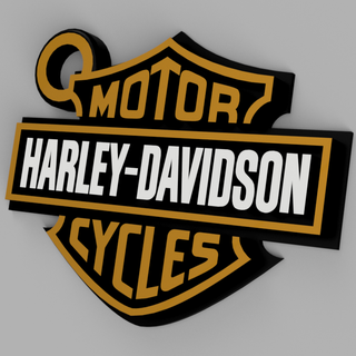 Harley Davidson logotipo chaveiro Uzuniba marca motocicleta presente 3d print model - Mito3D