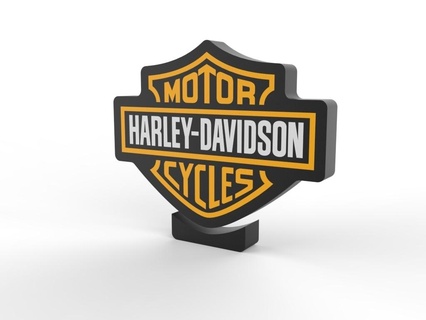 Harley Davidson rivière ria LED lampe permanent soutien moto mota voitures vélos boite lumière luminaire 3d print model - Mito3D