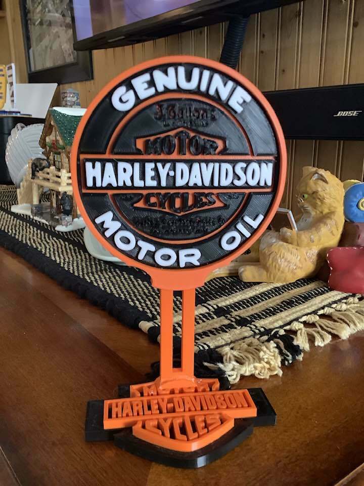 Harley Davidson óleo logotipo 3D print model - Mito3D