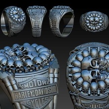 Harley Davidson Ring Schmuck 3d print model - Mito3D